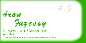 aron fuzessy business card